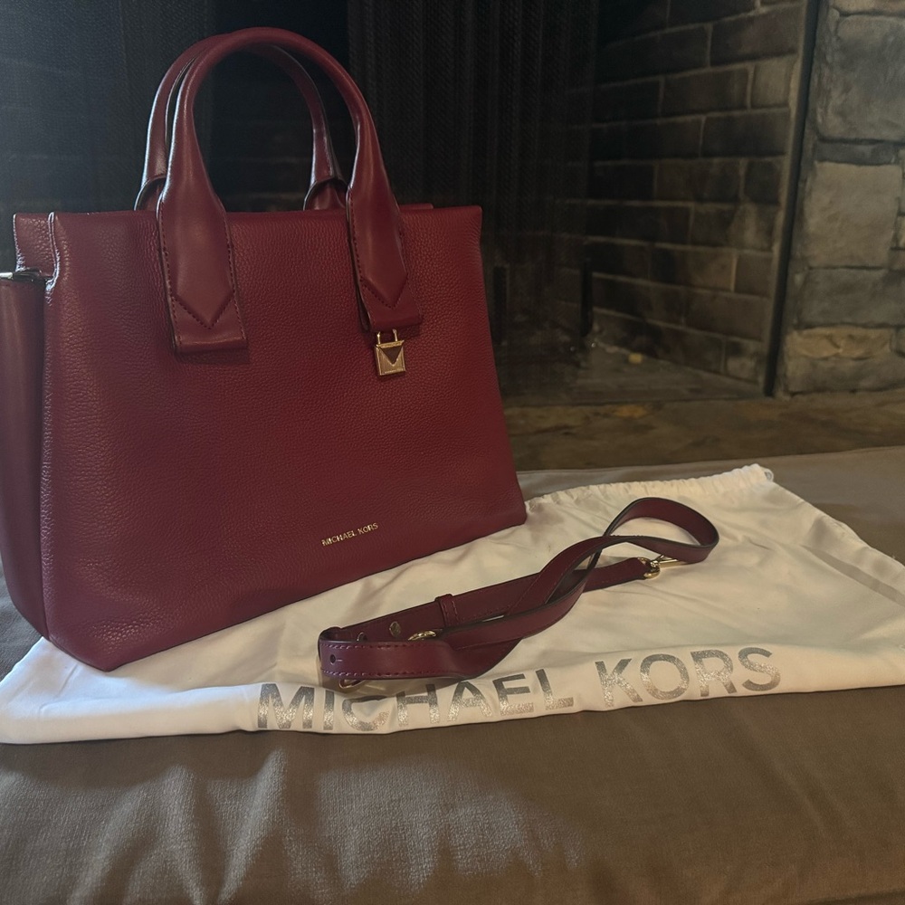 Michael Kors Burgundy Satchel Bag
